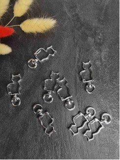 Карабин фигурный "Котенок" 1,7*4,2см. (серебро)
